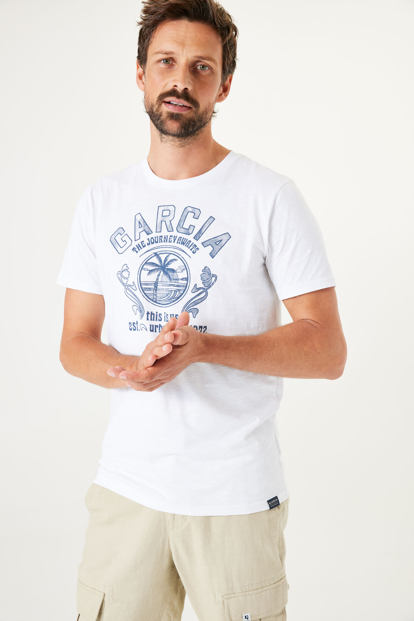 Garcia Q41001_men`s white T-shirt