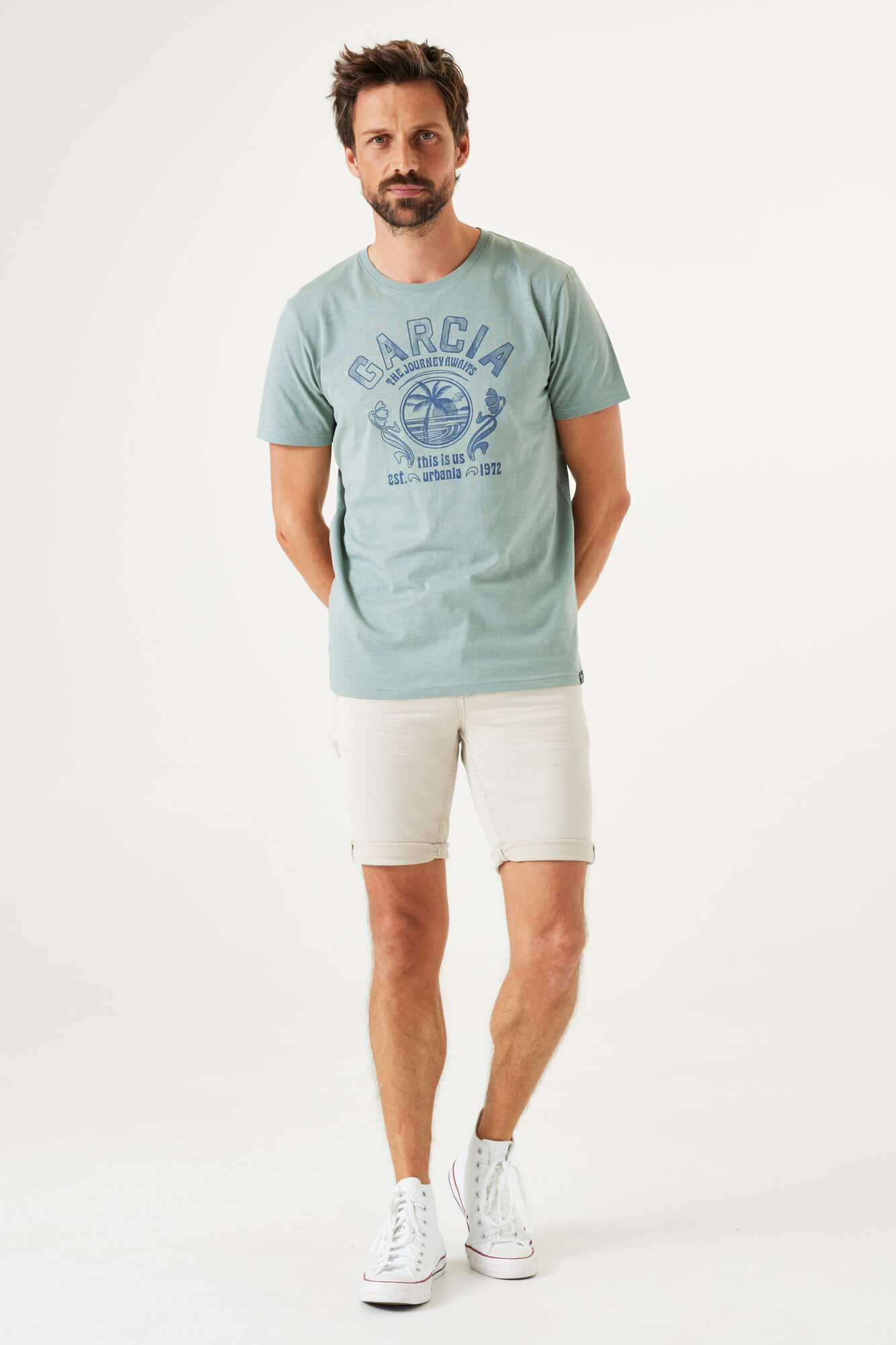 Garcia Q41001_men`s Sage T-shirt - Image 2