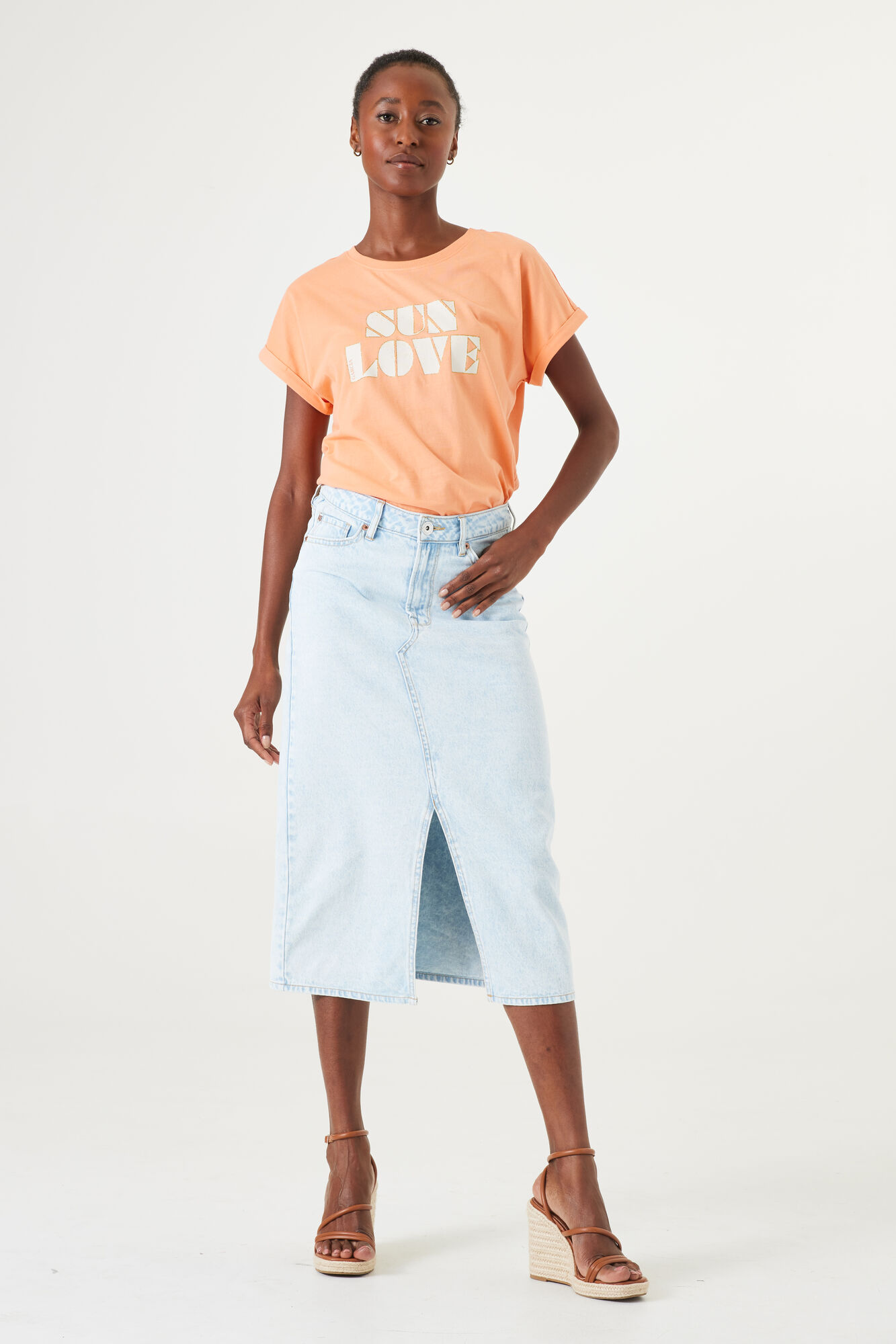 Garcia Q40008_ladies Orange T-shirt - Image 2