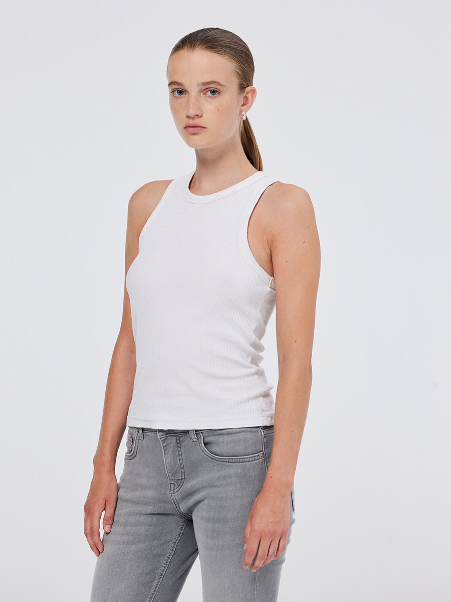 Scotch and Soda Racer Rib Tank in Coffee