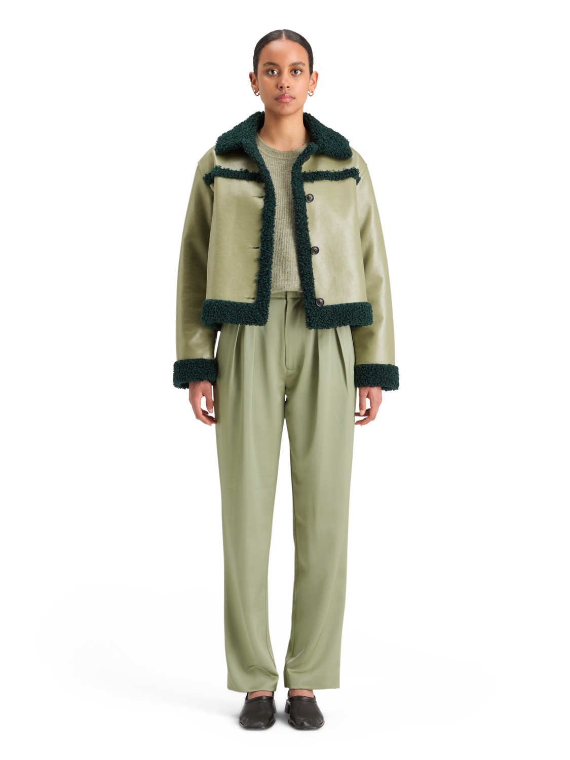 Scotch & Soda Vinyl Jacket - Washed Sage - Image 4