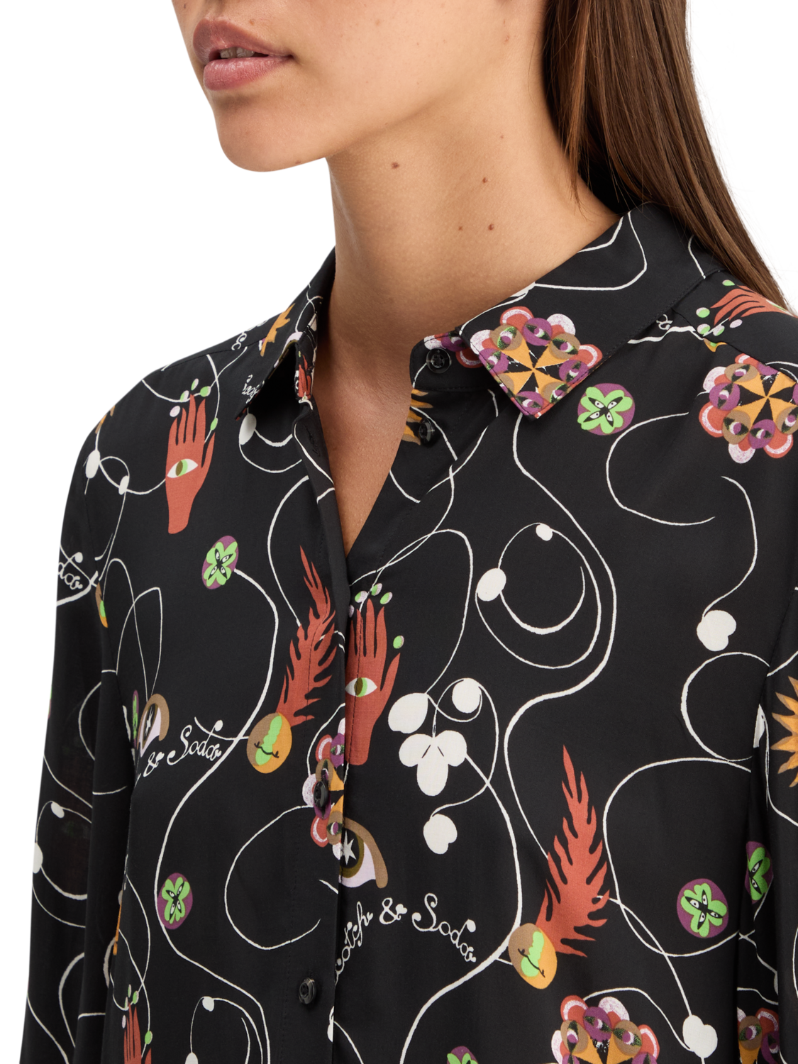 Scotch & Soda Viscose printed balloon sleeve shirt - Image 4