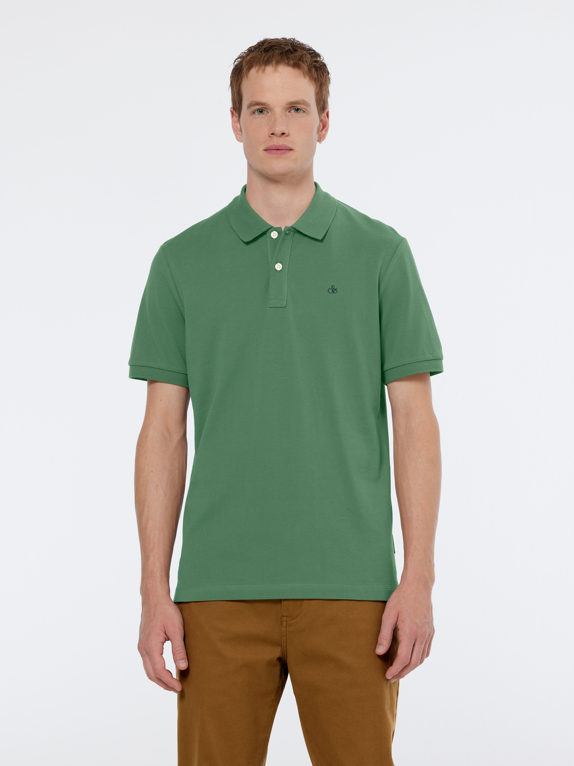 Scotch & Soda Seasonal Core - Logo Pique Polo - Sage Green