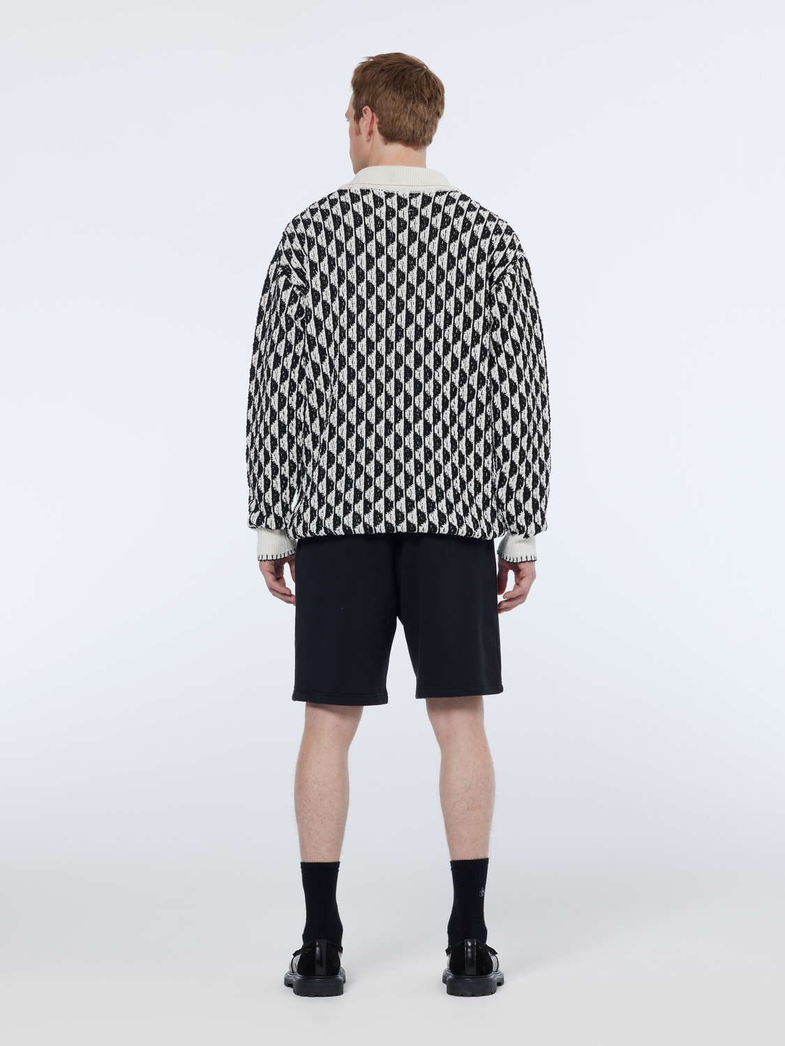 Scotch & Soda - Textured Jacquard Dropped Shoulder Long Sleeve Polo - Image 3