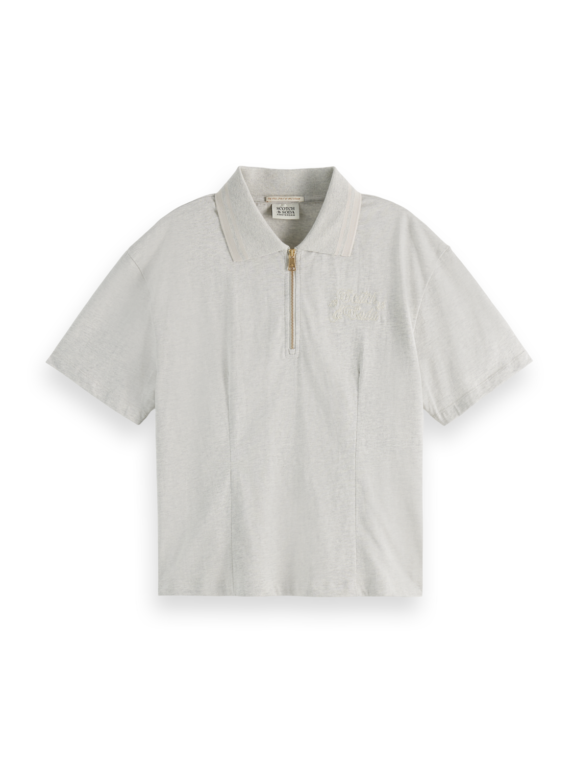Scotch & Soda - Waisted Polo T-Shirt With Zipper Closure - Image 4