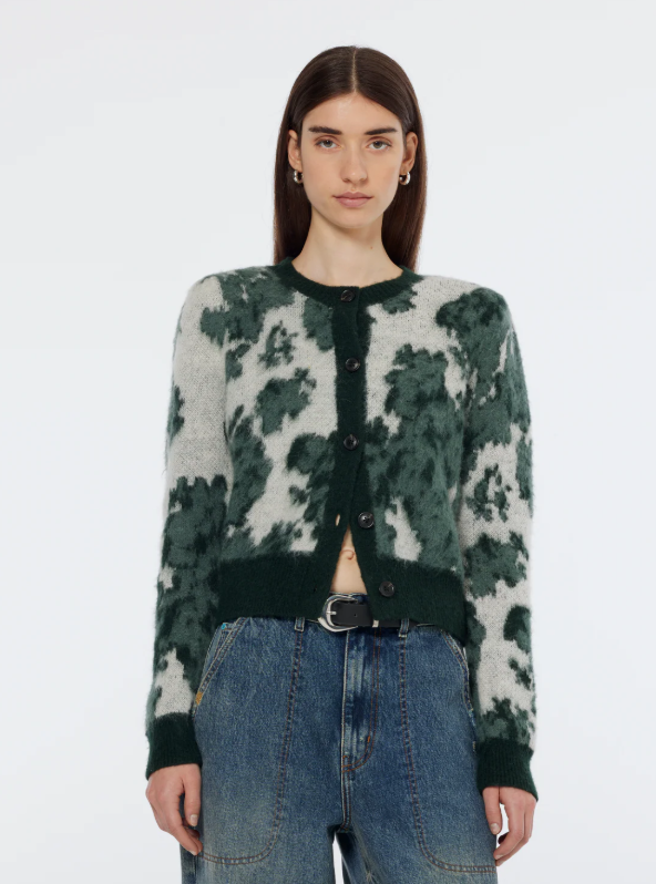 Scotch & Soda Jacquard Crew Neck Cardigan