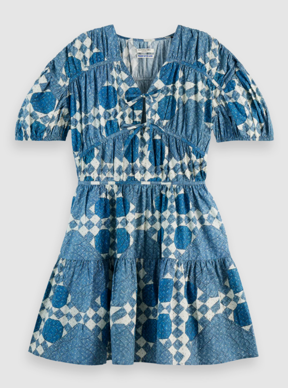 Scotch & Soda Mini Dress With Gathering - Heirloom Quilt - Image 4