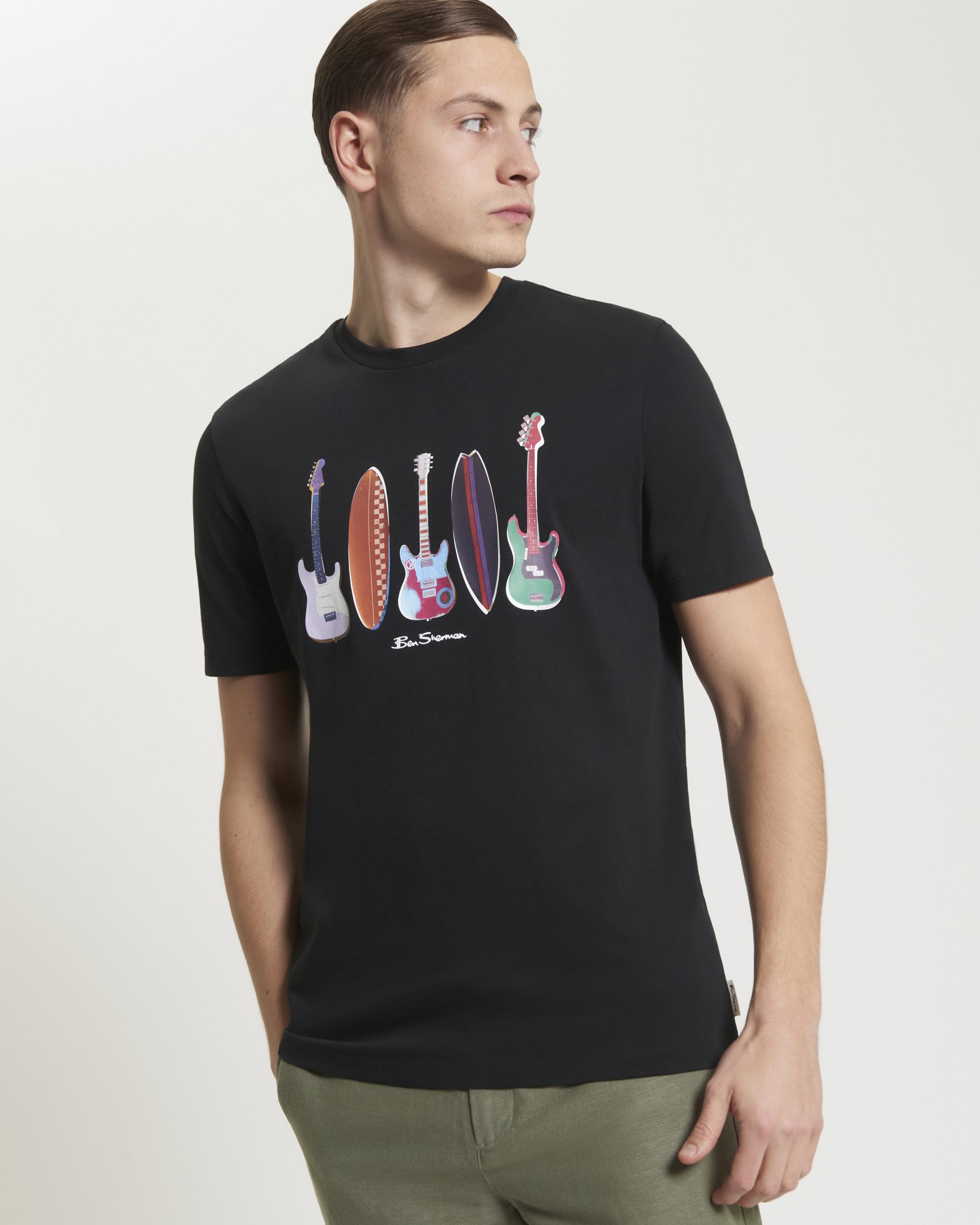 Ben Sherman Surf N Guitars T-shirt - Black