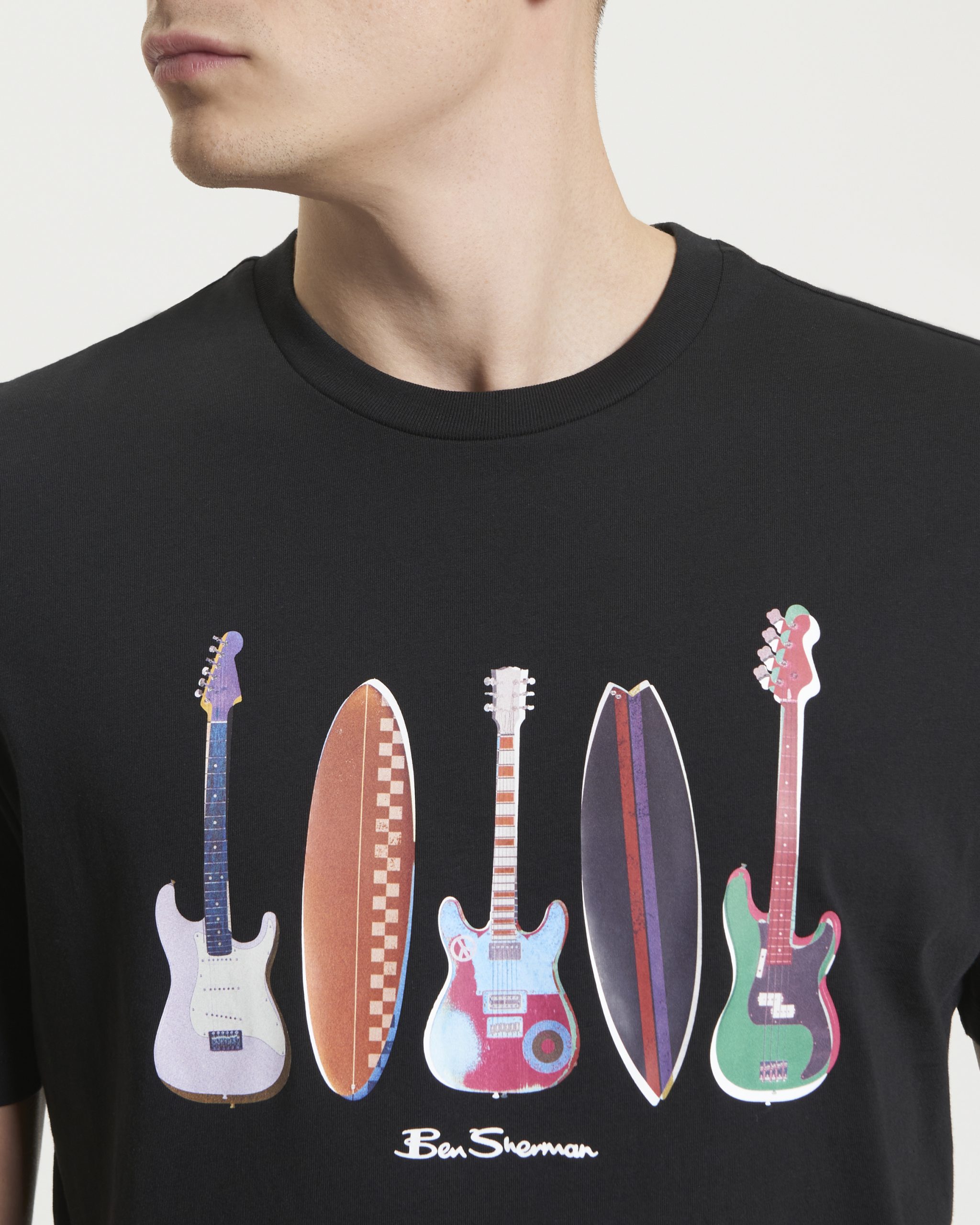 Ben Sherman Surf N Guitars T-shirt - Black - Image 4