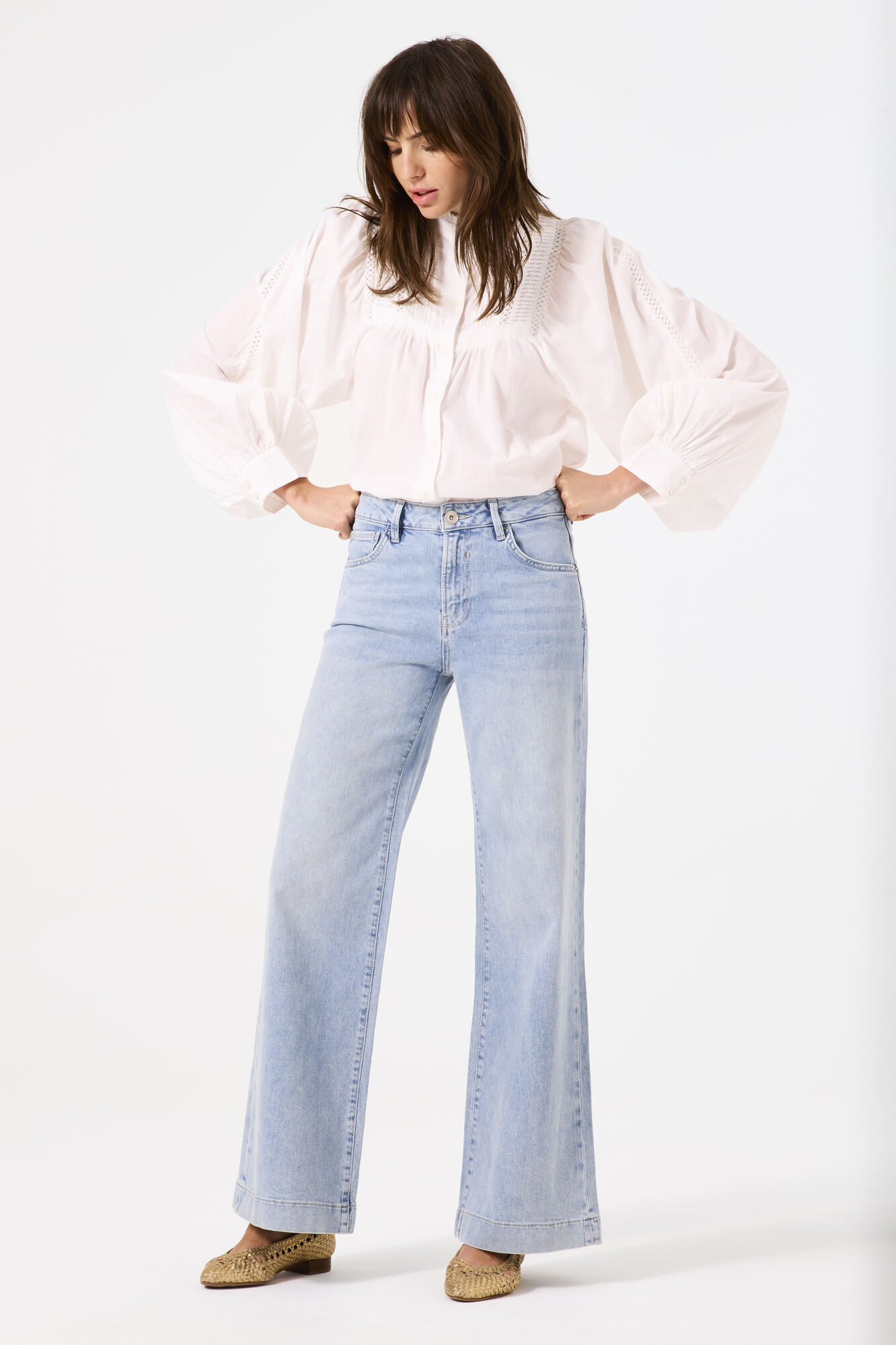 Garcia Ladies LS Shirt - Off White B50032 - Image 2