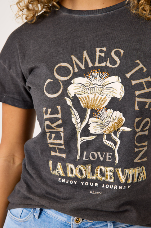 Garcia Ladies T-shirt - Antracite B50005 - Image 4