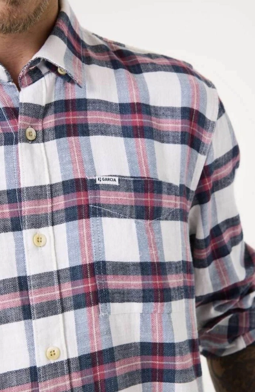 Garcia Men`s LS Shirt - White C51284 - Image 4