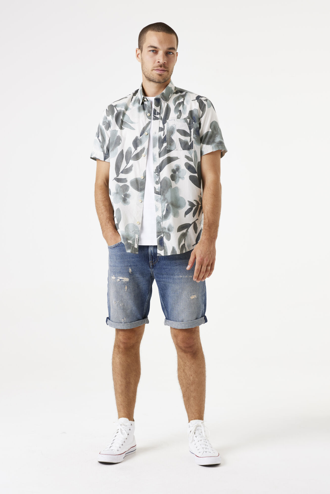 Garcia Men`s SS Shirt - Ash Grey F51090 - Image 2