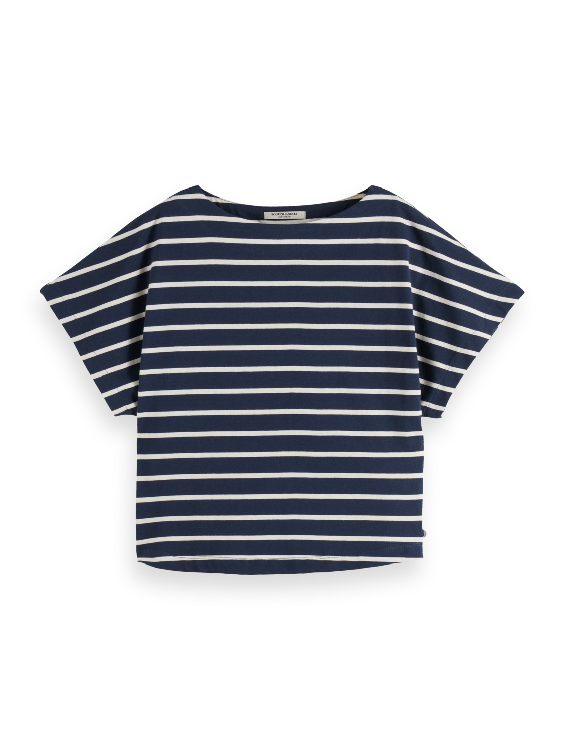Scotch & Soda Slash neck jersey top-Midnight Blue/ Soft Ice - Image 5