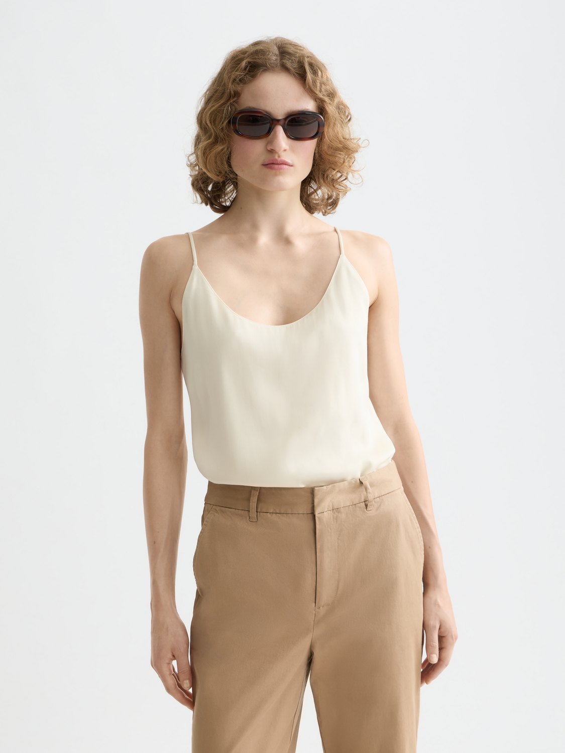 Scotch & Soda Jersey Woven tank - Off White