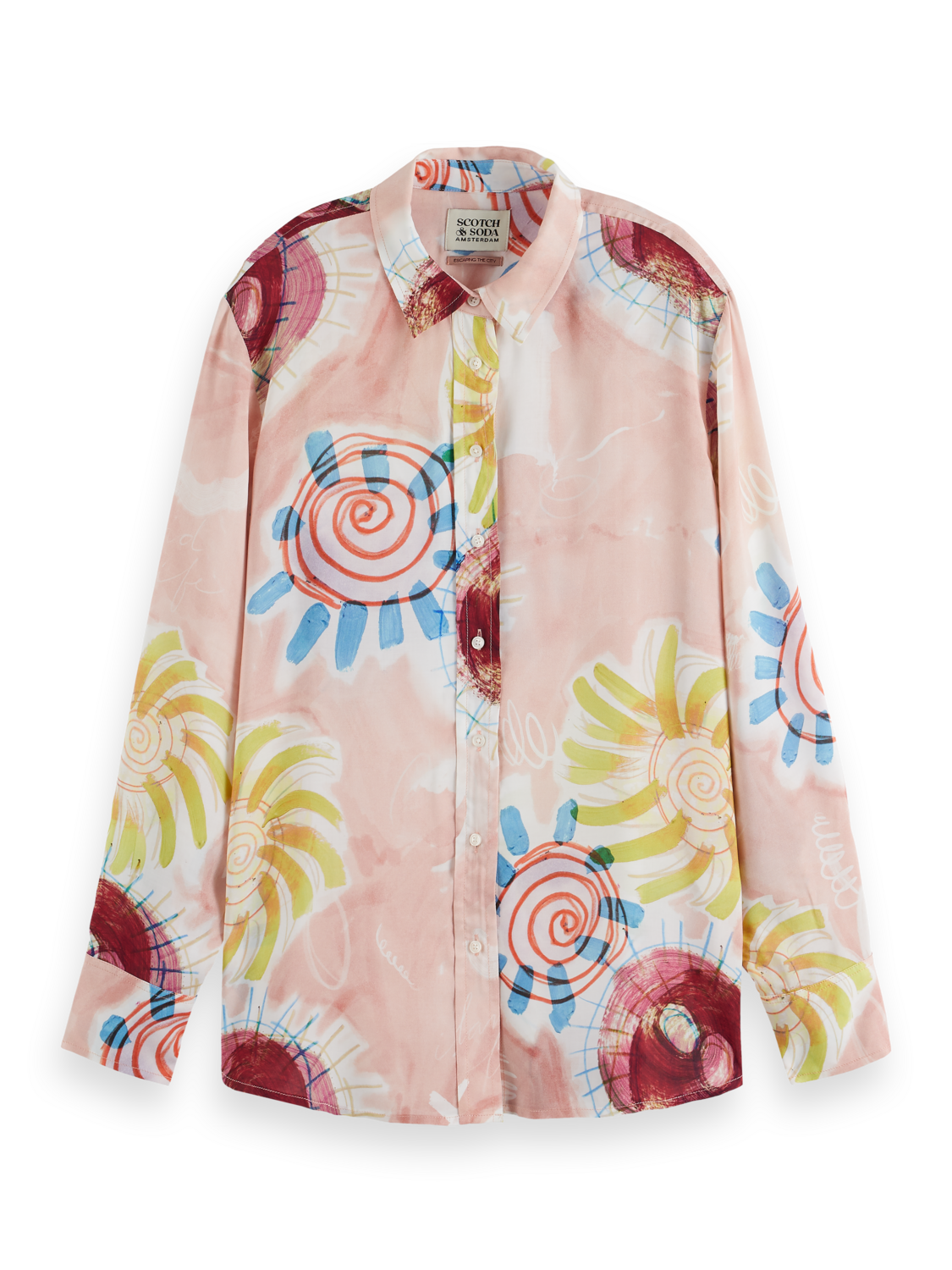 Scotch & Soda Printed relaxed fit shirt-Abstract Sun Pink - Image 5