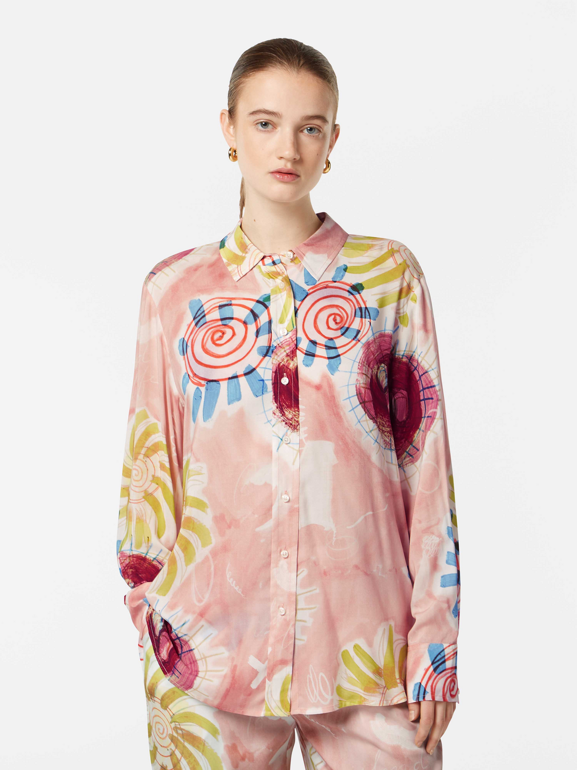 Scotch & Soda Printed relaxed fit shirt-Abstract Sun Pink