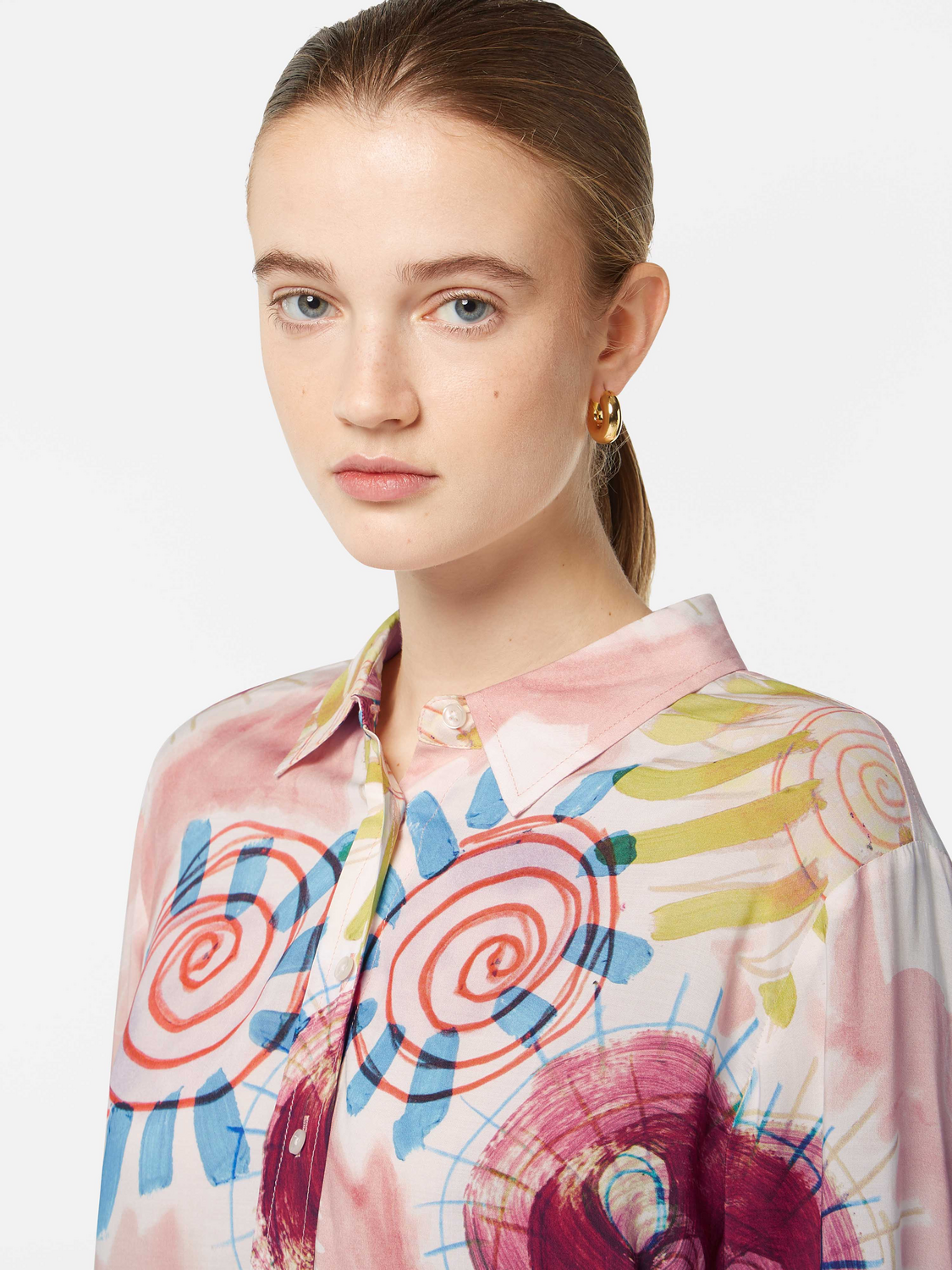 Scotch & Soda Printed relaxed fit shirt-Abstract Sun Pink - Image 4