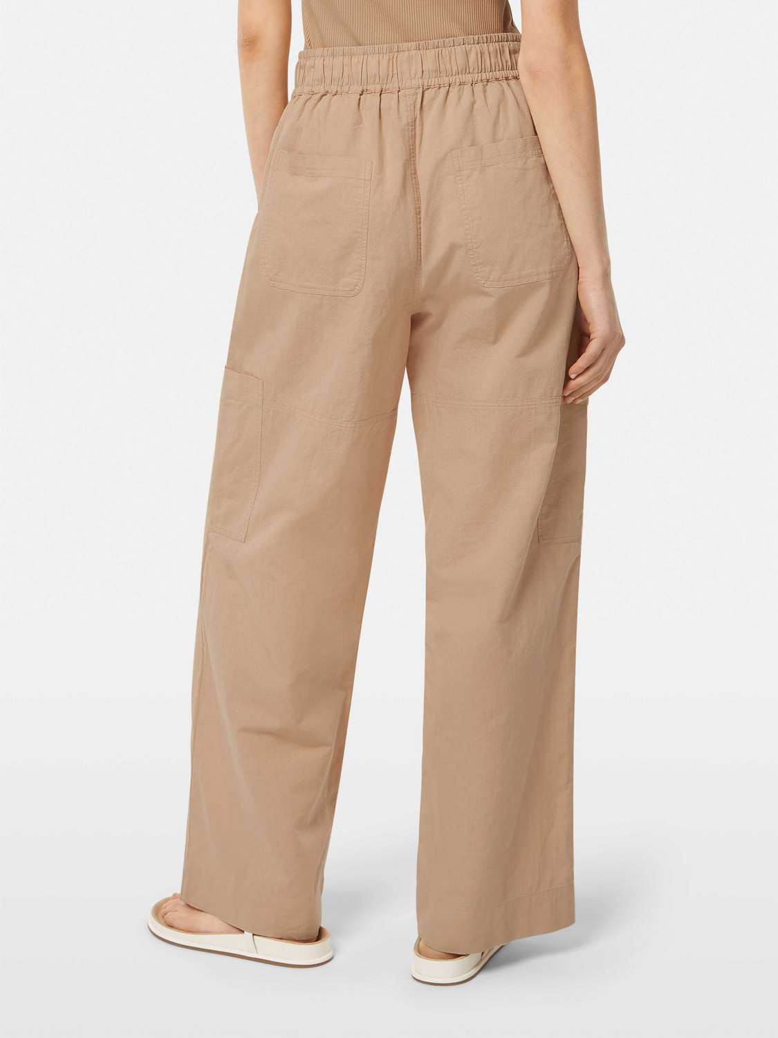 Scotch & Soda Noa high-rise wide-leg pull on cargo pant-Soft Camel - Image 2