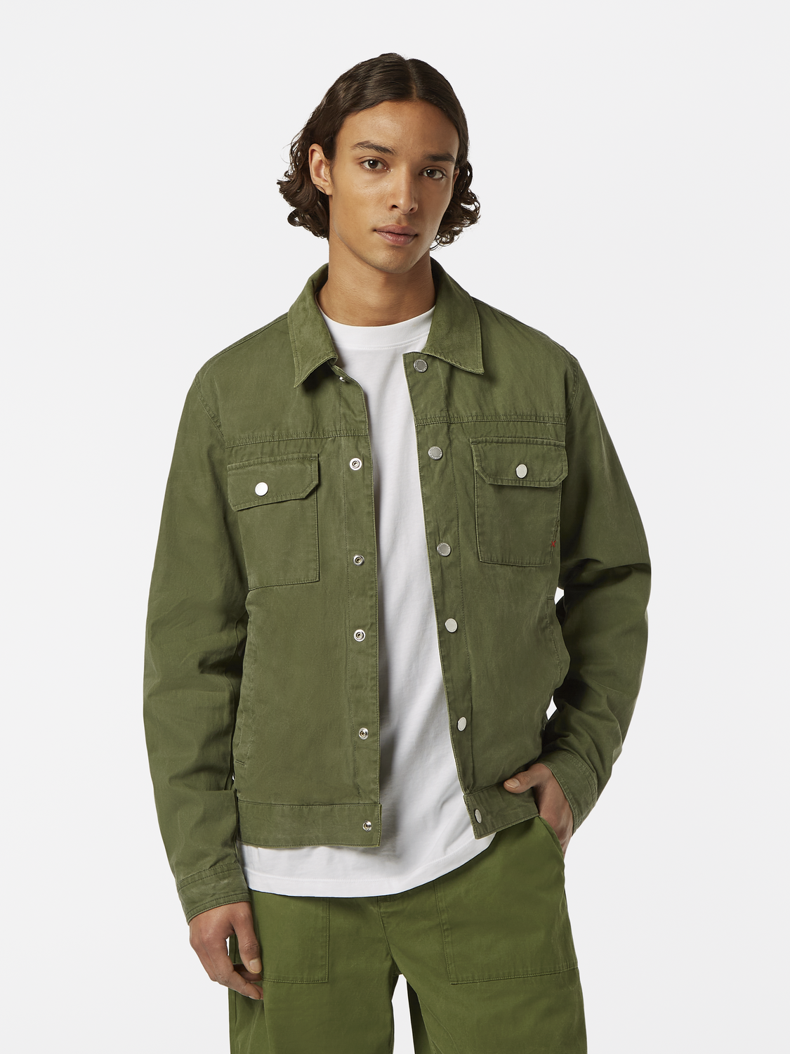 Scotch & Soda Pigment-dyed worker jacket-Army
