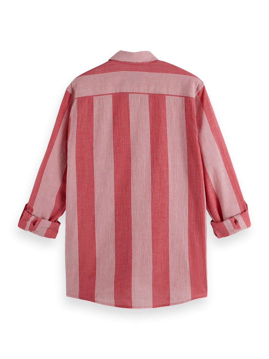 Scotch & Soda Crinkled-stripe regular fit shirt-Roadside Red Stripe - Image 7