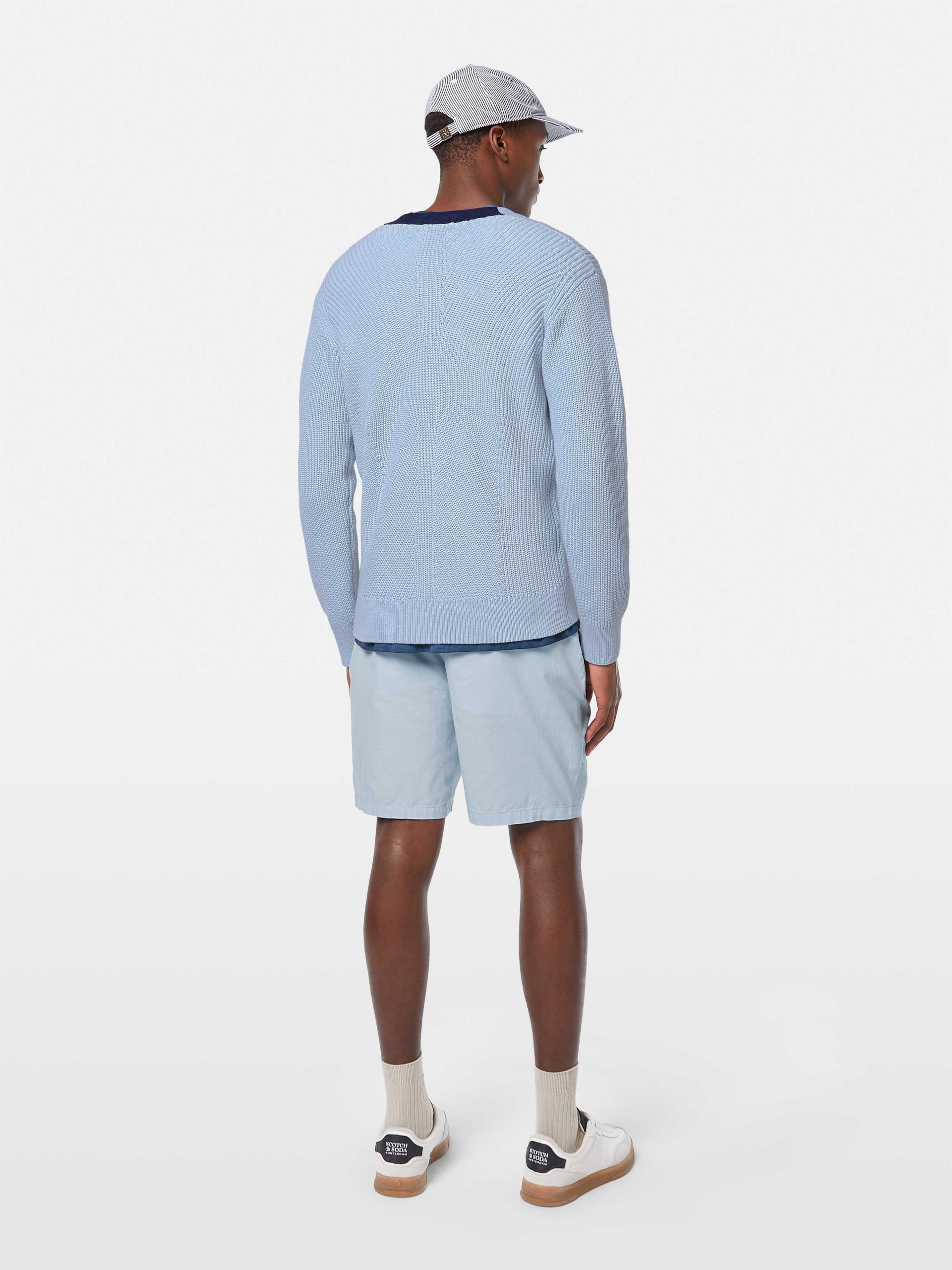 Scotch & Soda Structured dropped shoulder cardigan-Shirting Blue - Image 3