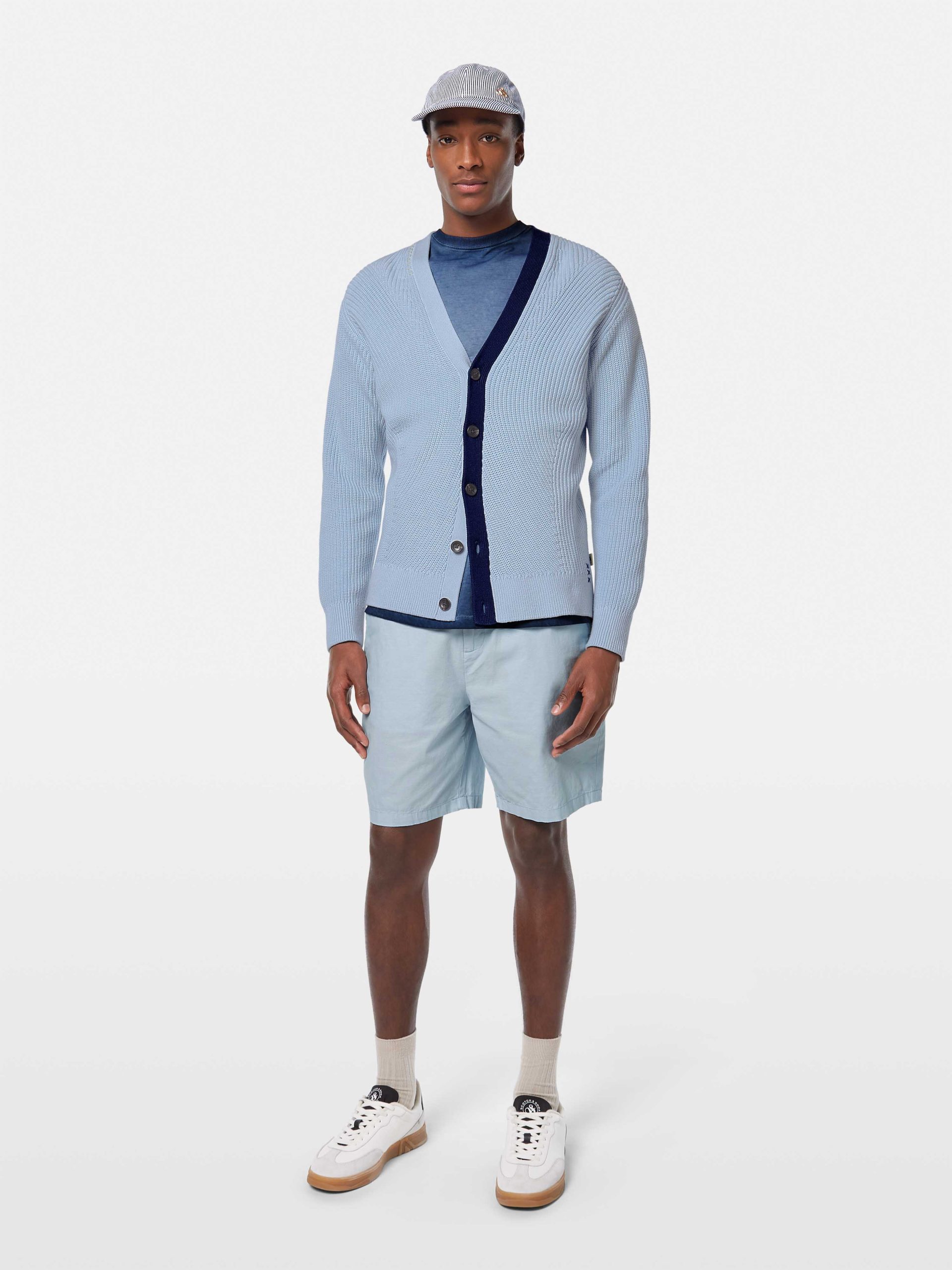 Scotch & Soda Structured dropped shoulder cardigan-Shirting Blue - Image 2