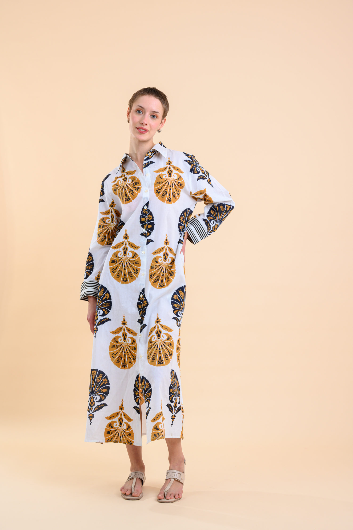 DANICA DRESS-BRITANNIA BLACK GOLD - Image 3