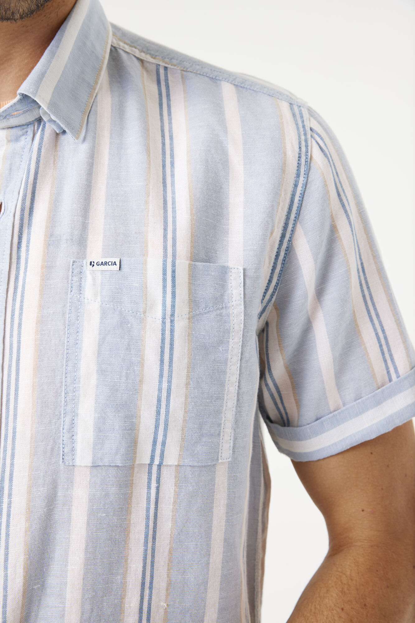 Garcia Men's SS Shirt - Dusty Blue E51293 - Image 4