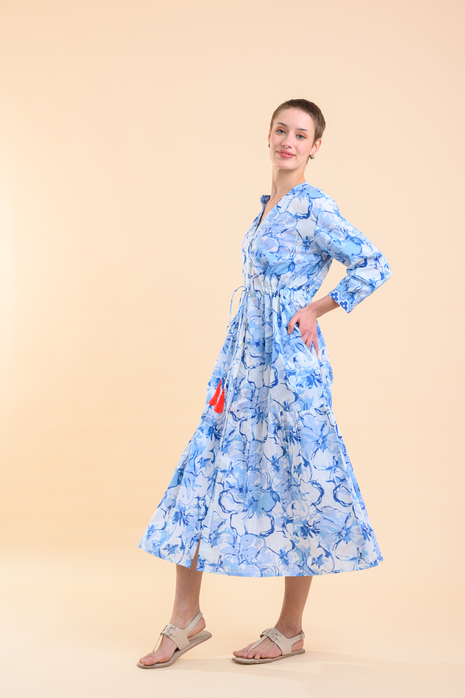 TUSCANY DRESS-CORNELIA BLUE - Image 3