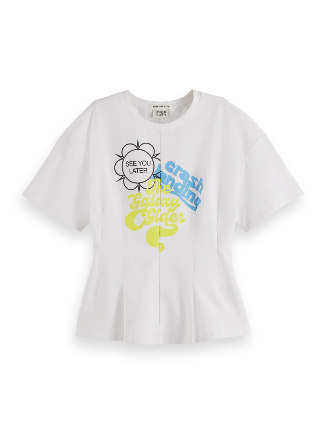 Scotch & Soda Artwork T-shirt with shaping-White - Image 5