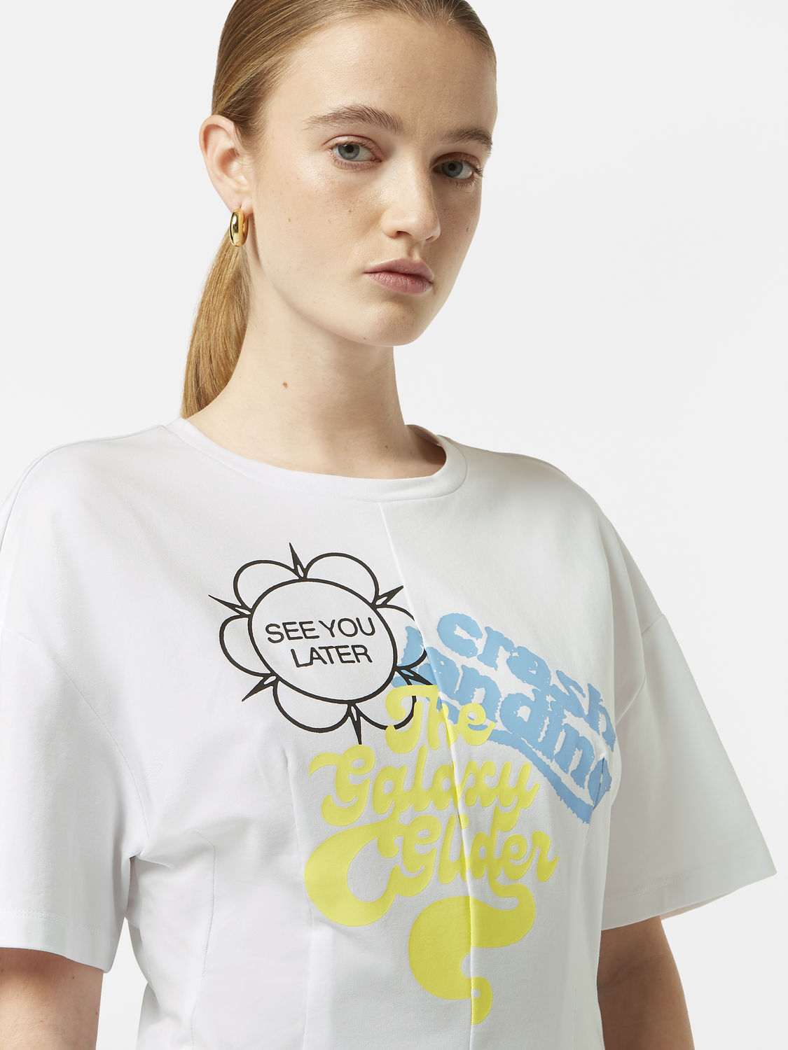 Scotch & Soda Artwork T-shirt with shaping-White - Image 4