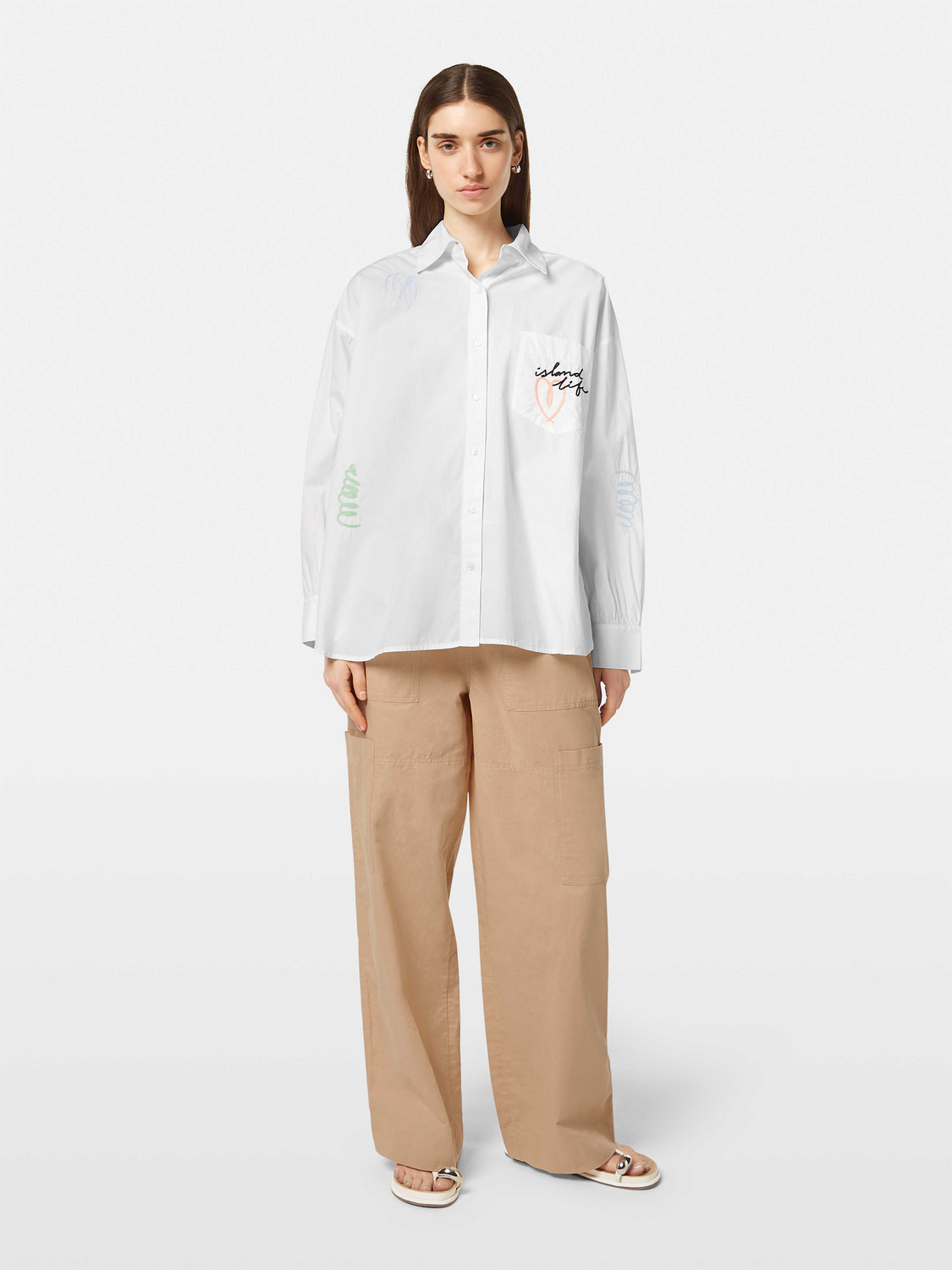 Scotch & Soda Embroidered poplin shirt-White - Image 2