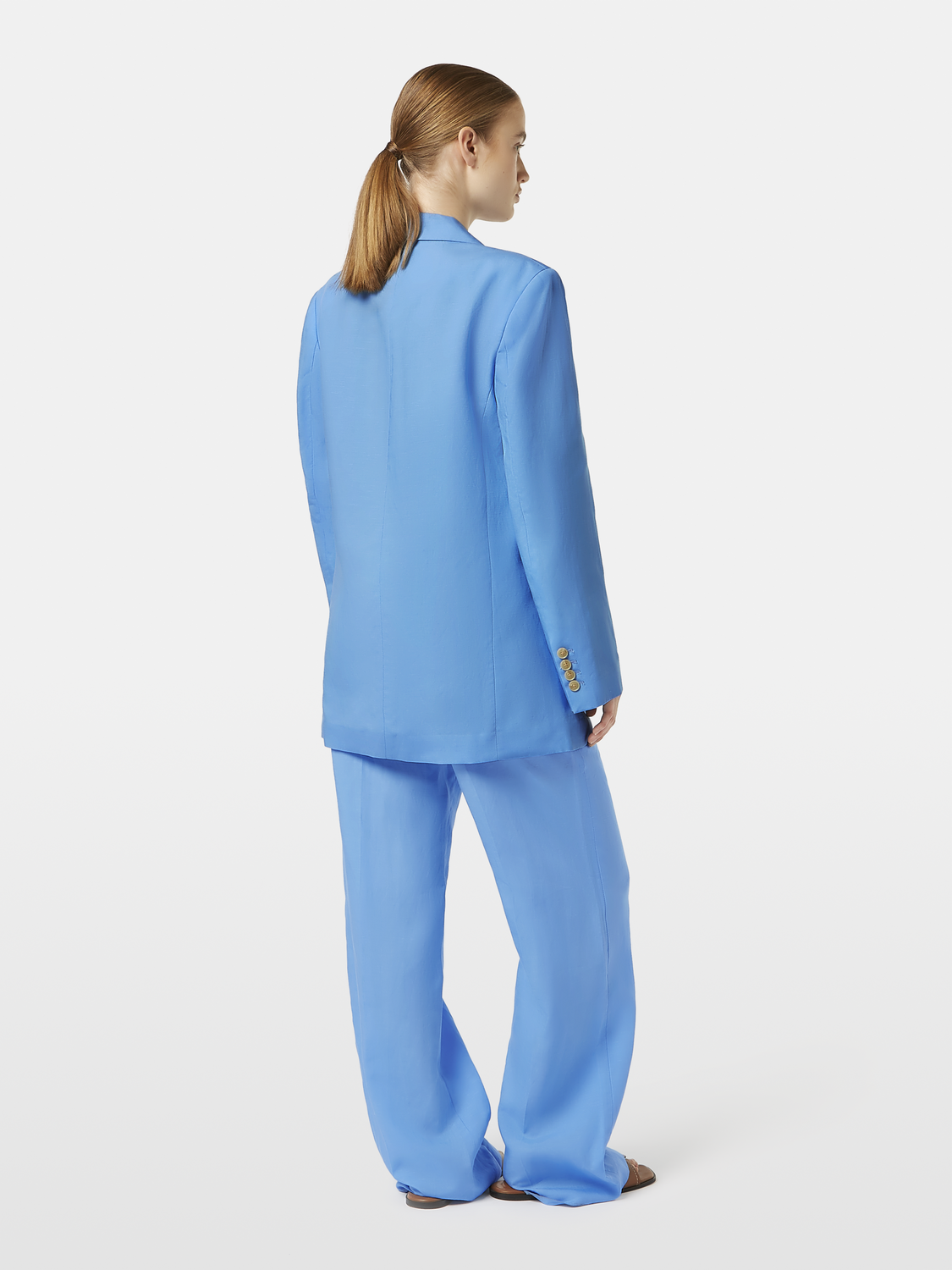 Scotch & Soda Boyfriend Linen Blend Blazer - Aqua Blue - Image 3