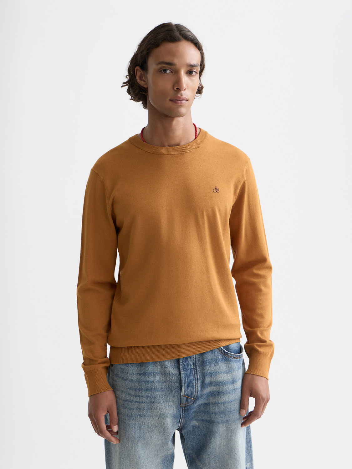 Scotch & Soda Male Ecovero Pullover-Cathay Spice