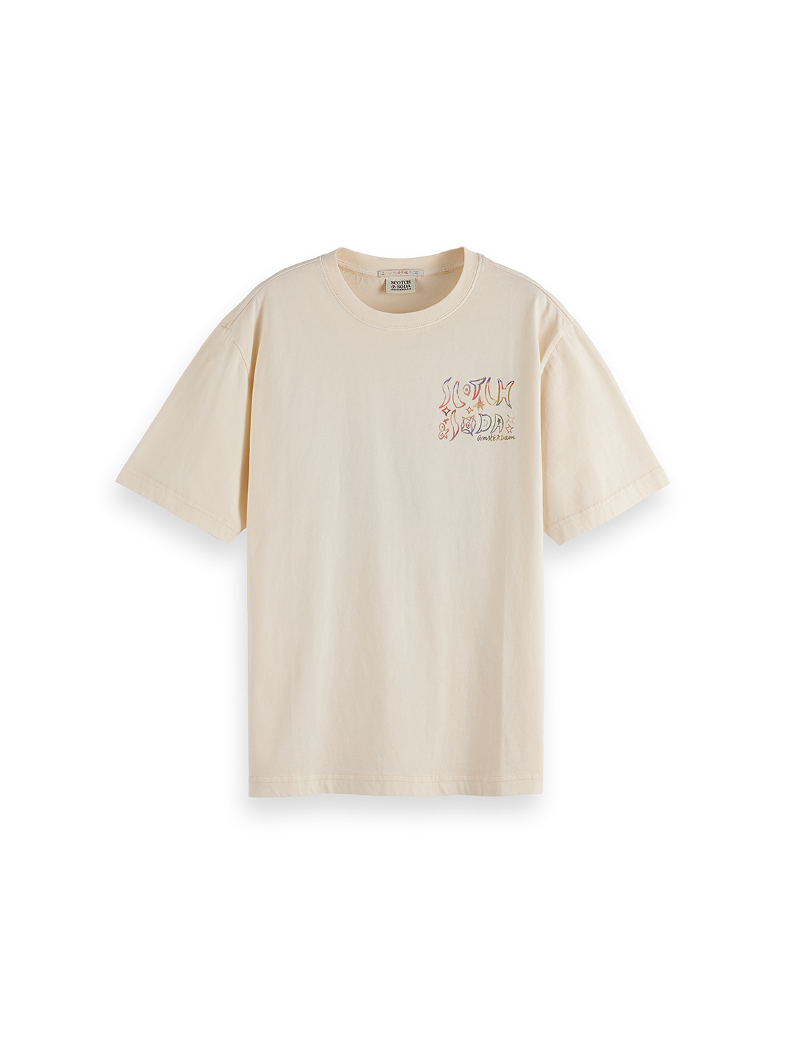 Scotch & Soda Female Washed Artwork T-shirt-Eggnog - Image 5
