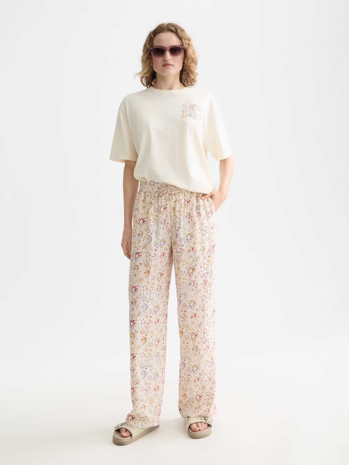 Scotch & Soda Female Washed Artwork T-shirt-Eggnog - Image 3