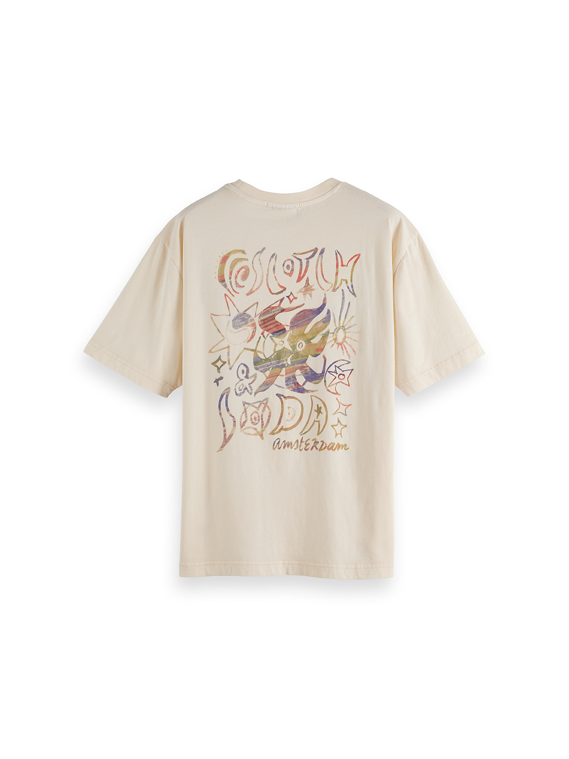 Scotch & Soda Female Washed Artwork T-shirt-Eggnog - Image 6