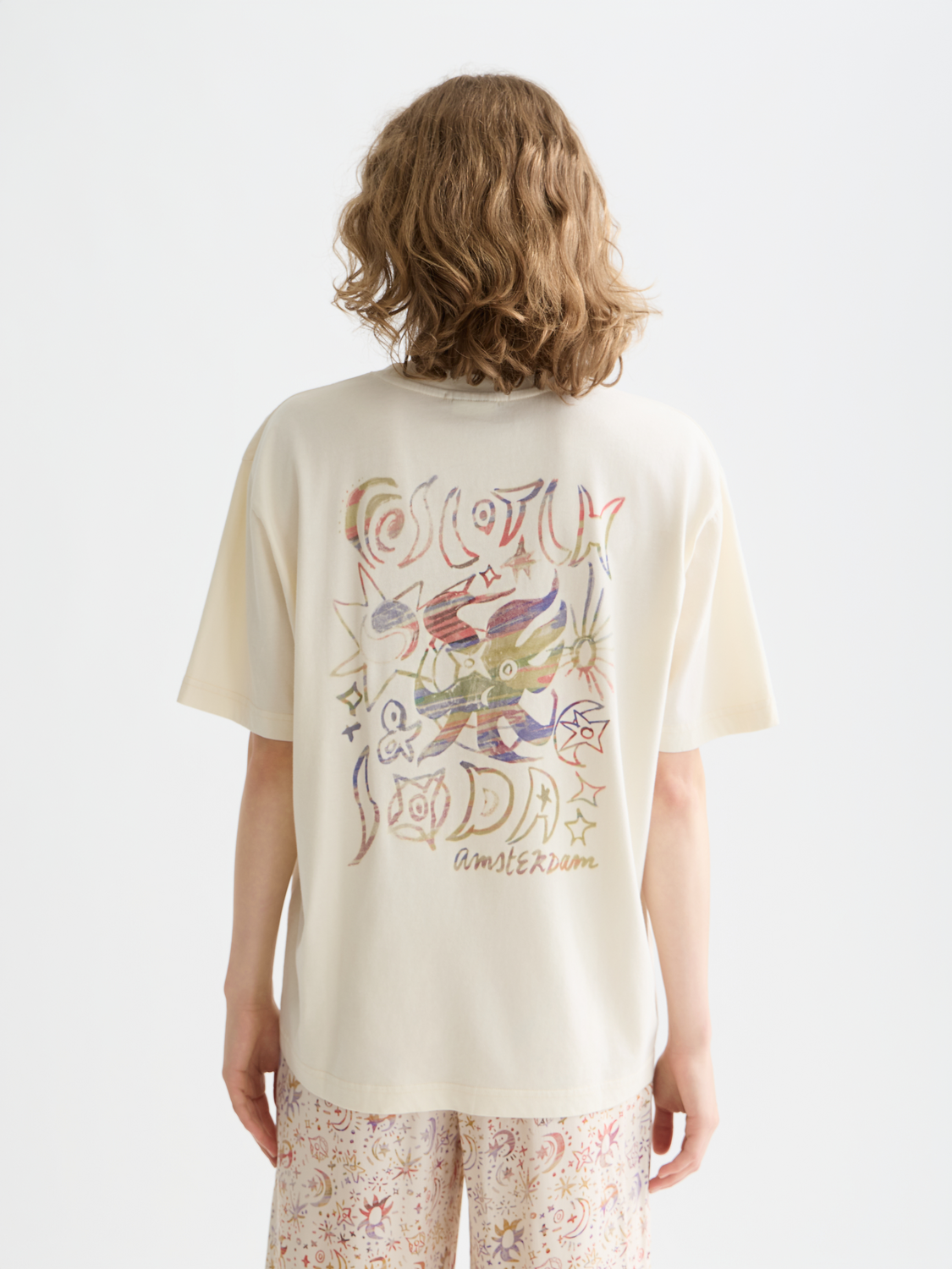 Scotch & Soda Female Washed Artwork T-shirt-Eggnog - Image 2