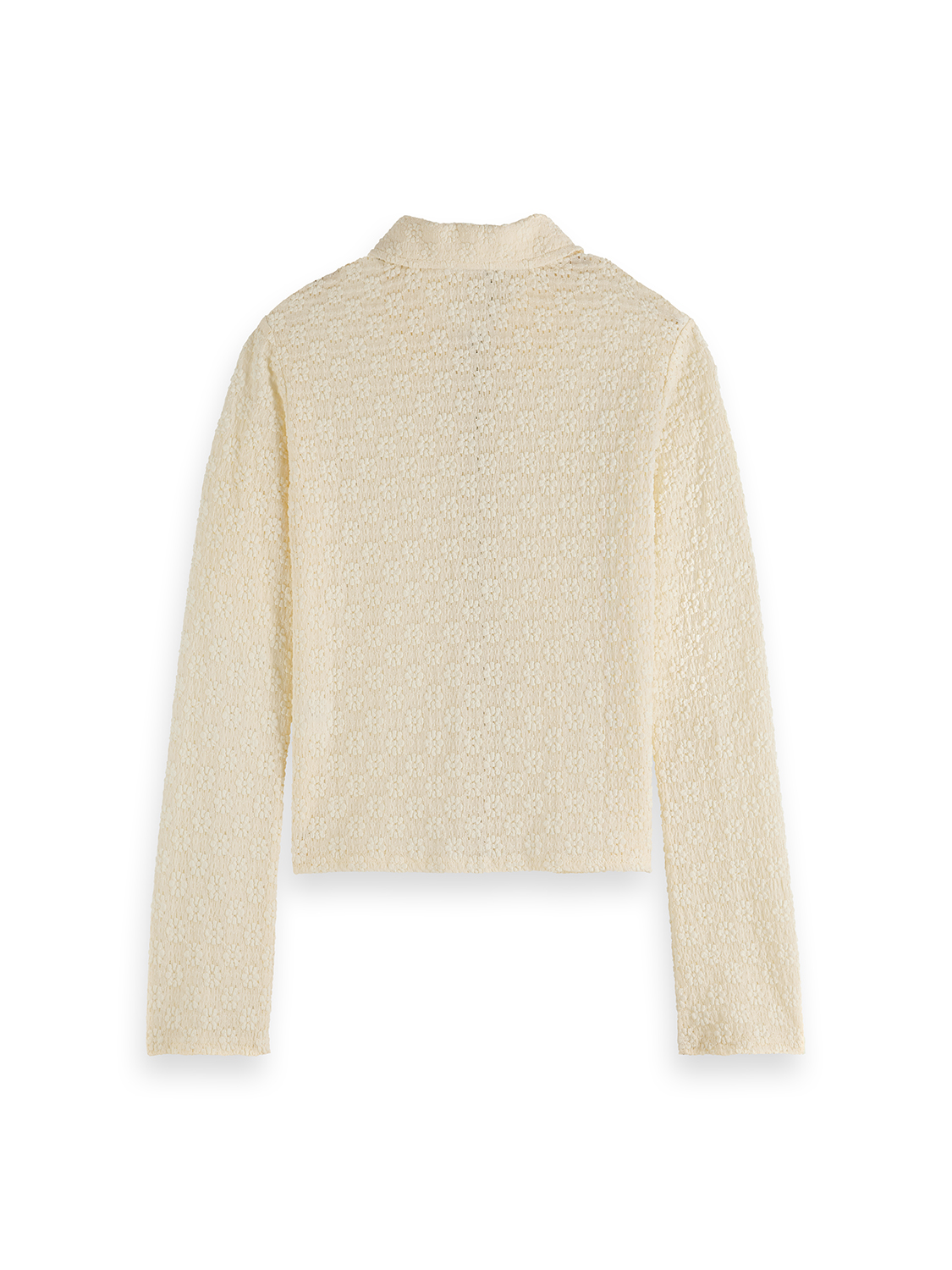 Scotch & Soda Female Zip Through Long Sleeve T-shirt-Eggnog - Image 6