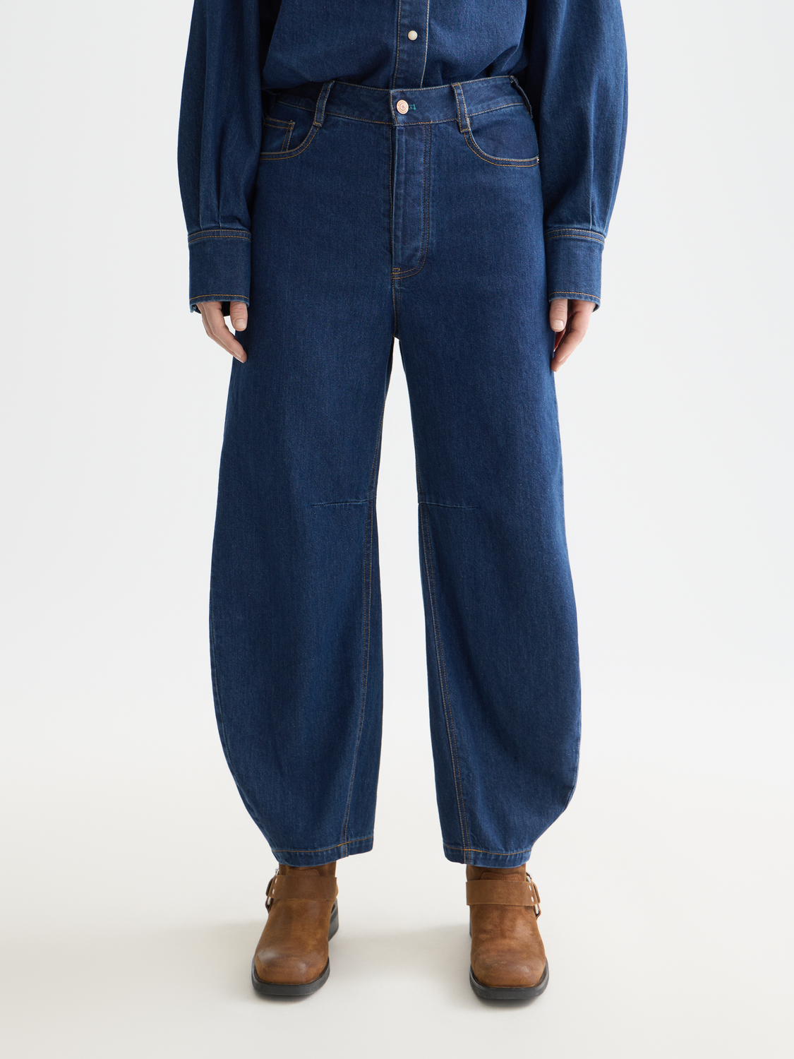 Scotch & Soda Womens The Loop high rise barrel jeans -Top Notch