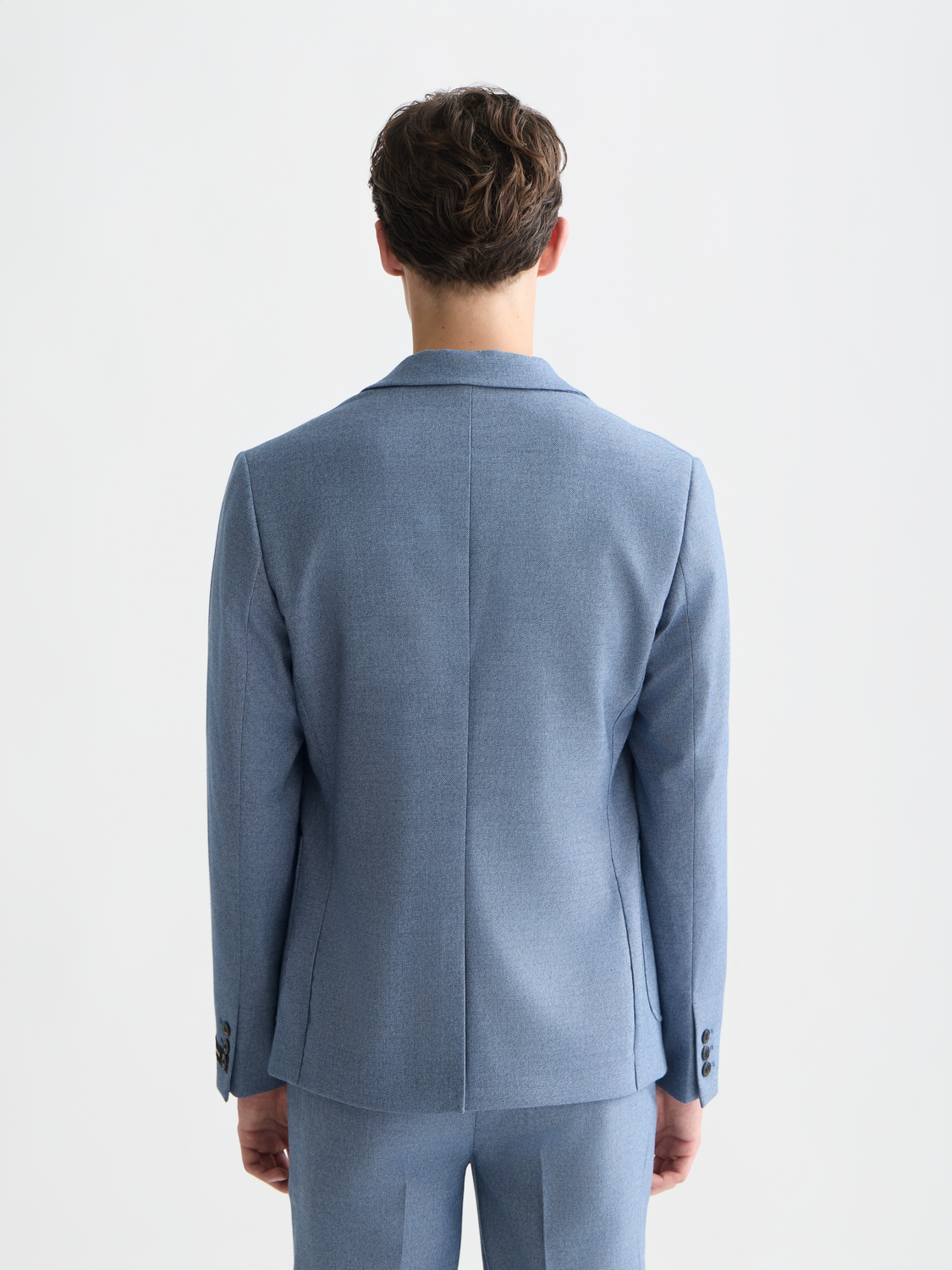 Scotch & Soda Male Structured weave blazer-Pageant Blue Melange - Image 2