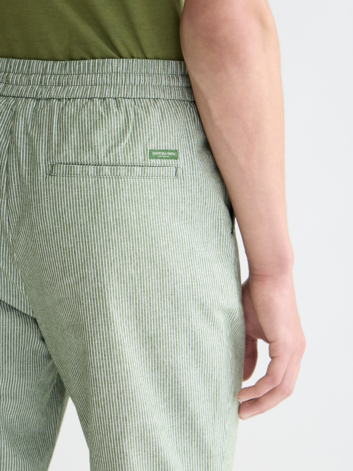 Scotch & Soda Male Warren striped jogger-Garden Green Stripe-L.32 - Image 4