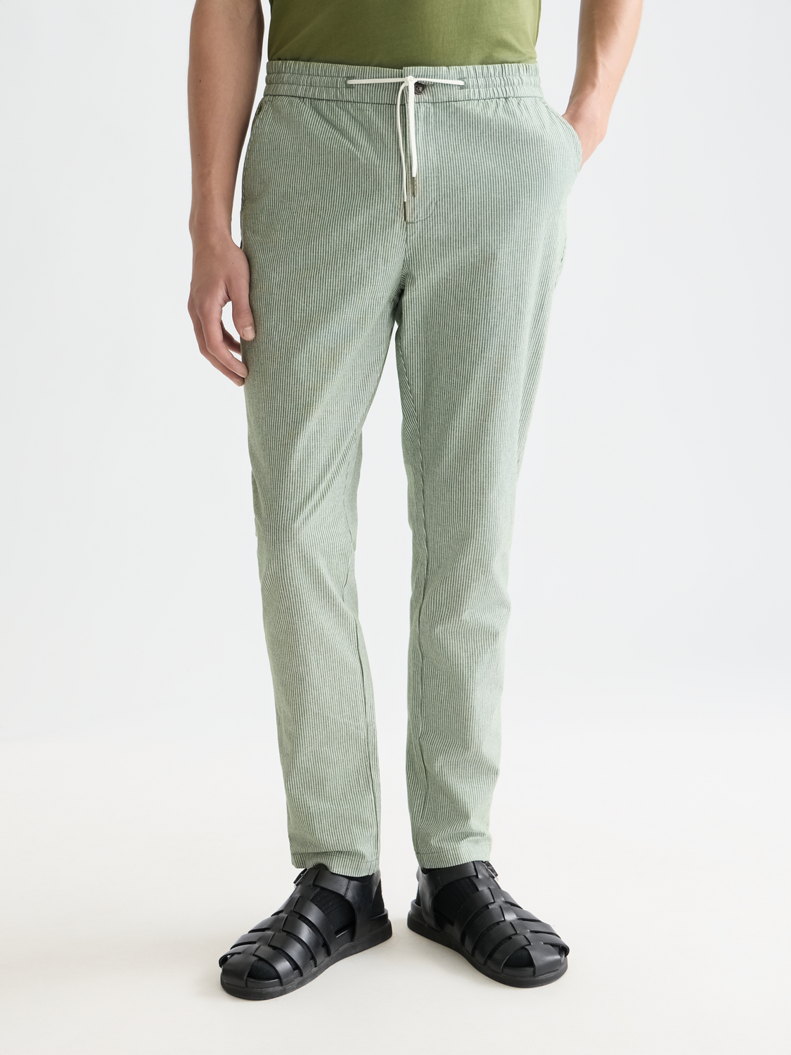 Scotch & Soda Male Warren striped jogger-Garden Green Stripe-L.32