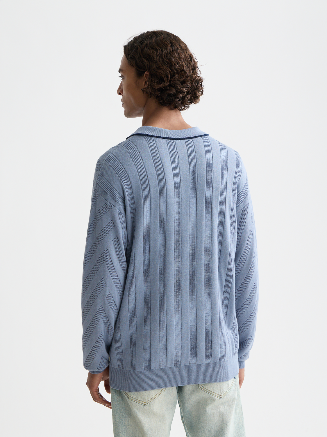 Scotch & Soda Male Structure long sleeve polo-Infinity - Image 2