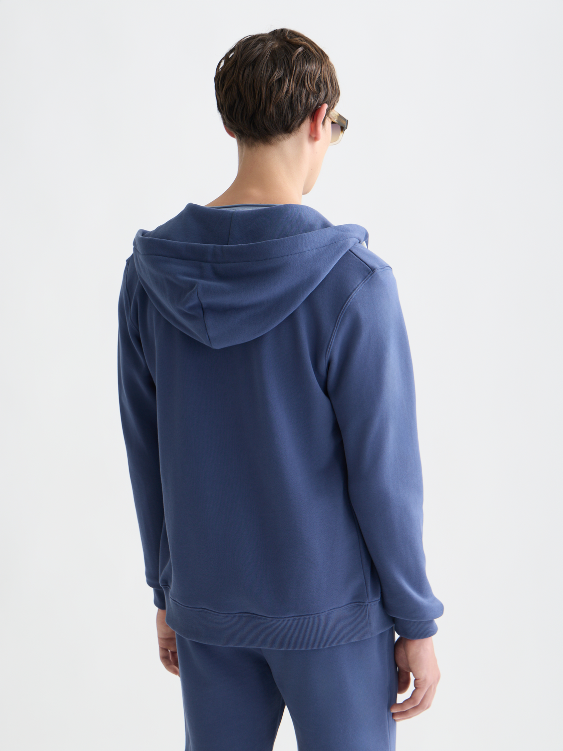 Scotch & Soda Male Logo badge zip through hoodie-Oceana - Image 2