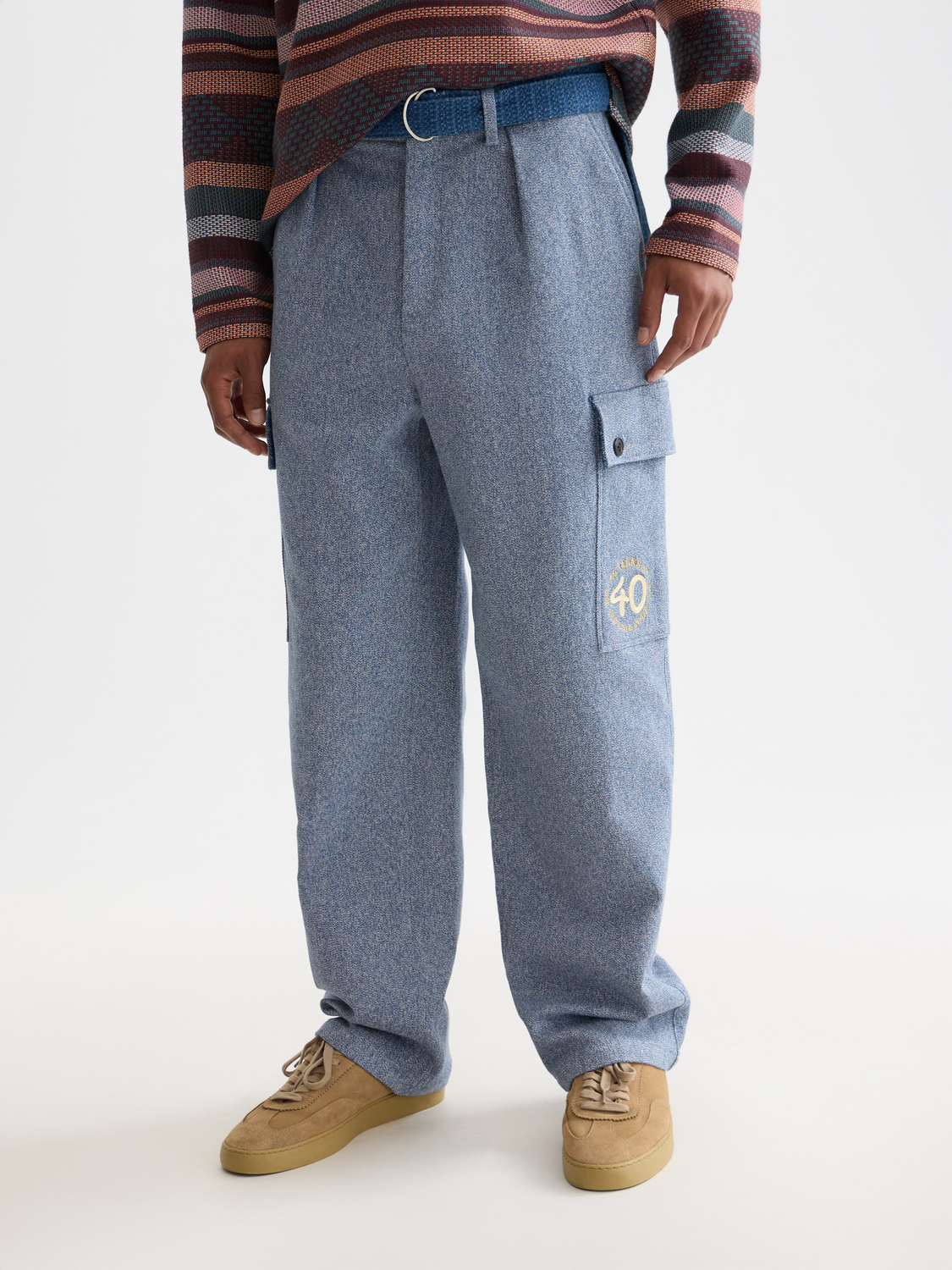 Scotch & Soda Male The 40th anniversary cargo pant-Ensign Blue Melange-L.32