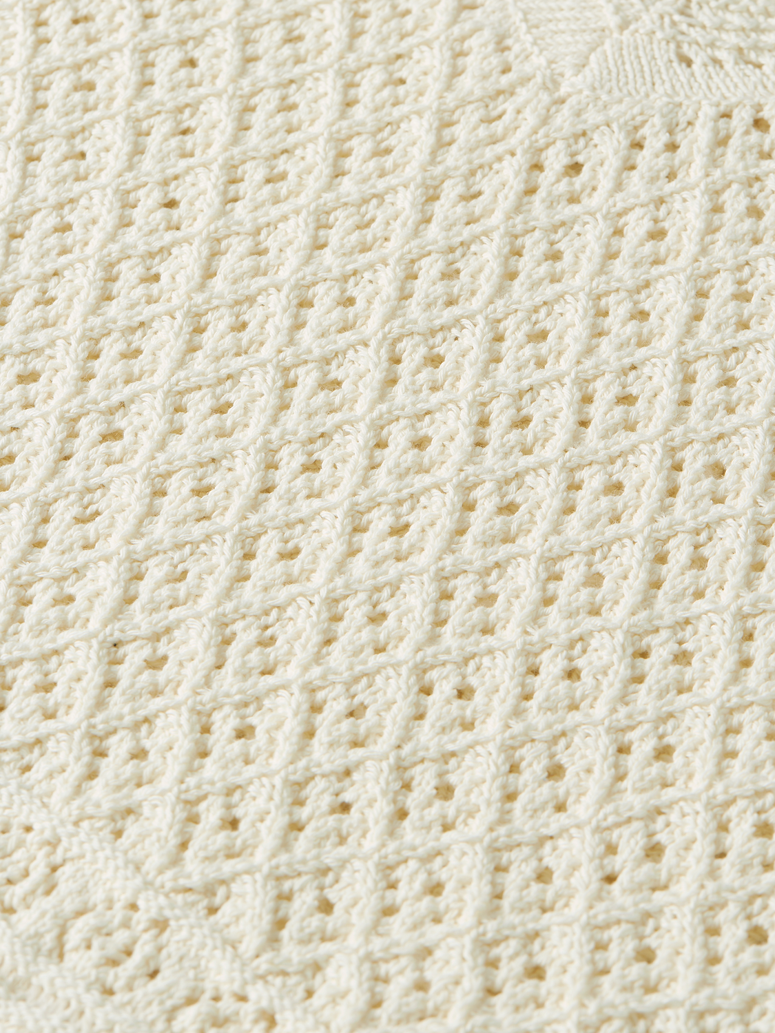 Scotch & Soda Female Pointelle stitch V neck pullover-Eggnog - Image 5
