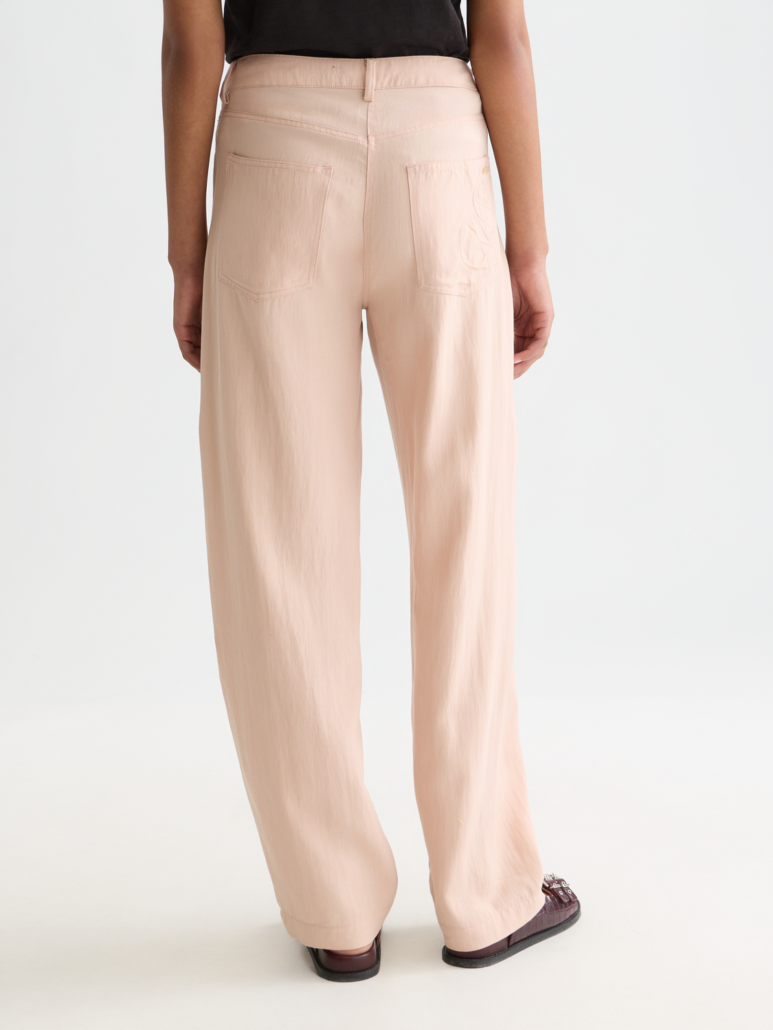 Scotch & Soda Female Lotus - Twill high rise barrel leg pants-Travertine-L.32 - Image 2