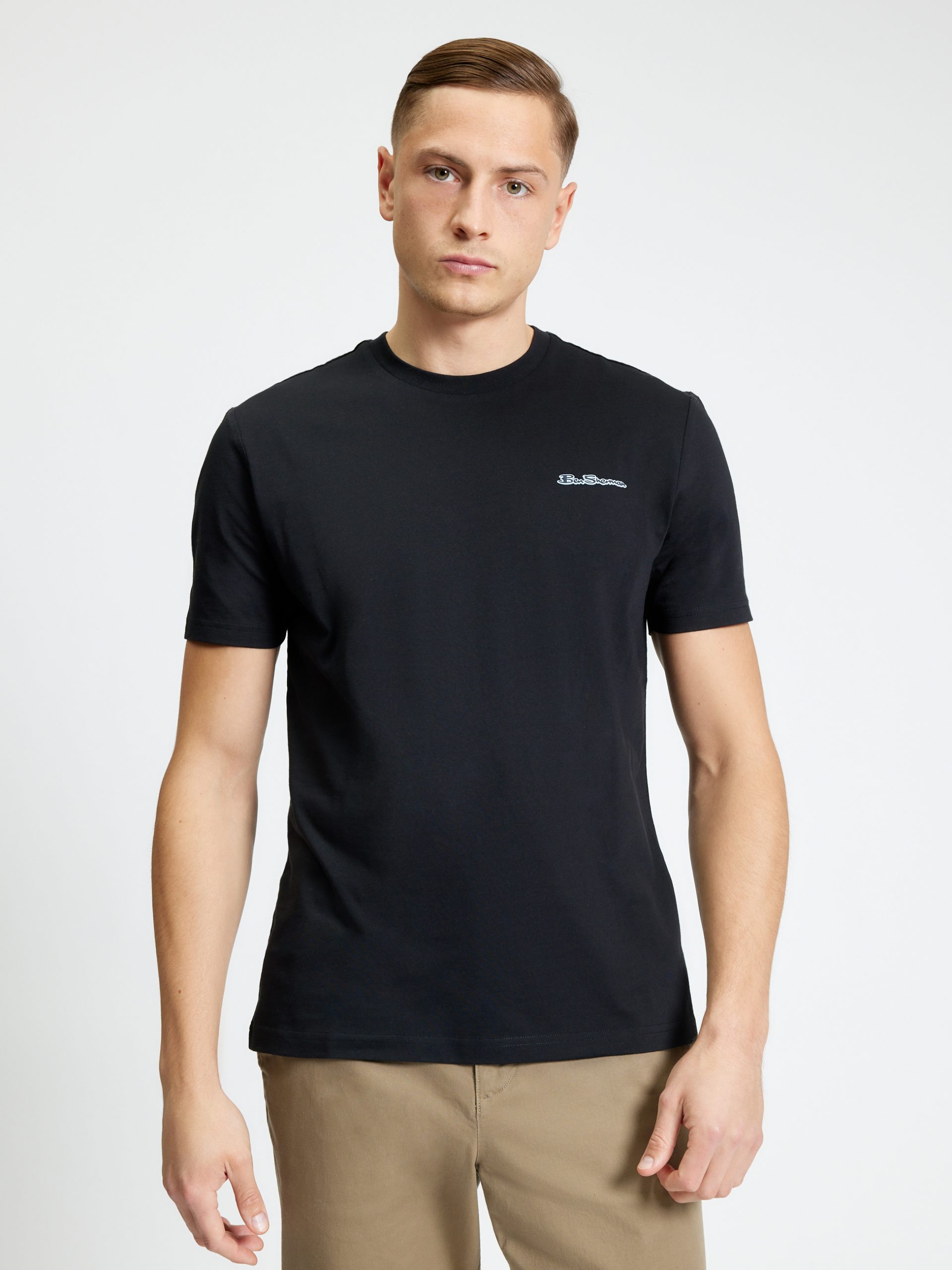 Ben Sherman Male Short Sleeve Signature Tee-Black